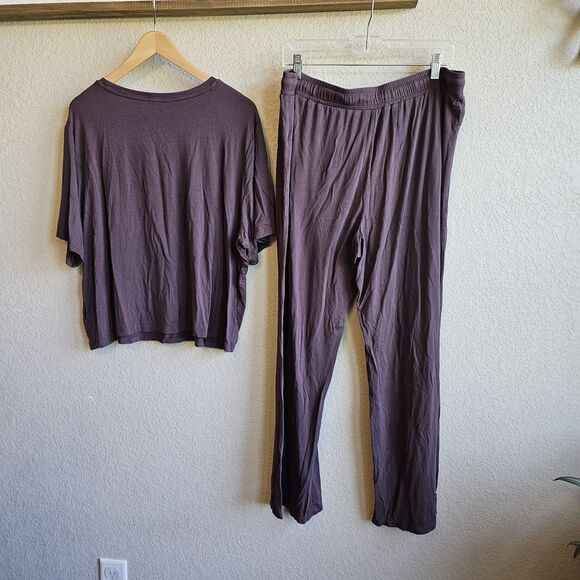 Nuuds 2pc Pajamas Set Coffee Brown XXL MSRP $88 - Picture 7 of 8